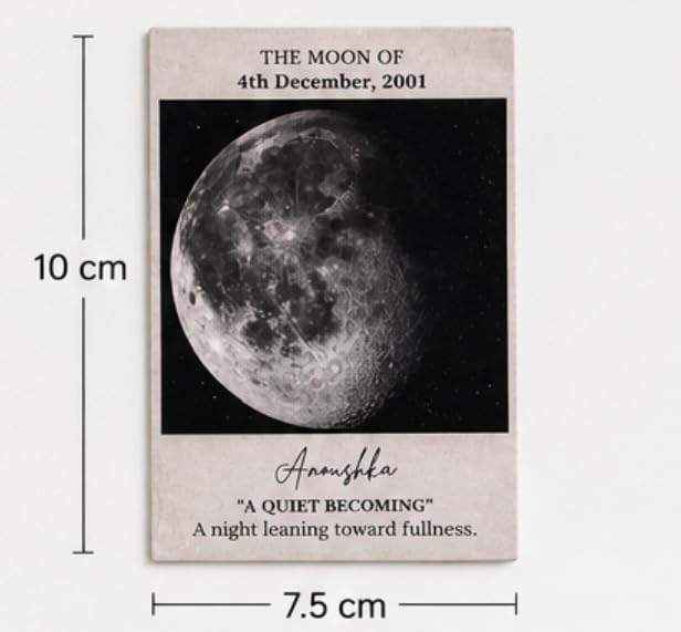 STARSCAPES Personalized Moon Phase Fridge Magnet | Aesthetic Celestial Photo Magnet for Refrigerator & Decor