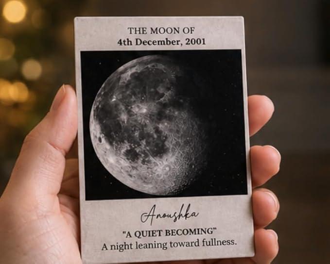 STARSCAPES Personalized Moon Phase Fridge Magnet | Aesthetic Celestial Photo Magnet for Refrigerator & Decor